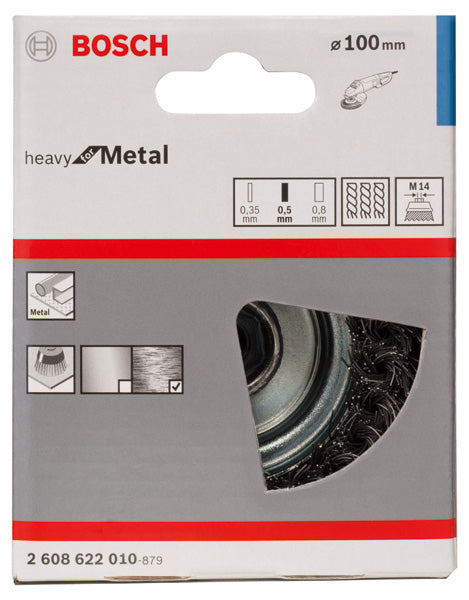 PRO Metal heavy Topfbürste, 100 x 0,5 mm, Gewinde