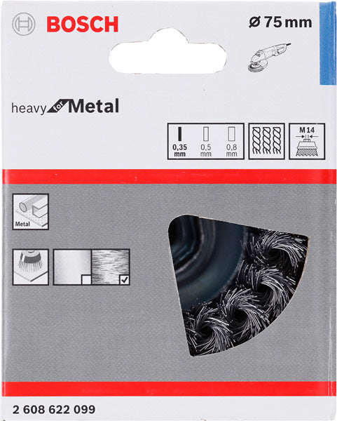 PRO Metal heavy Topfbürste, 75 x 0,35 mm, Gewinde