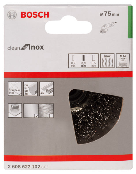 PRO Stainless Steel clean Topfbürste, 75 x 0,3 mm, Gewinde