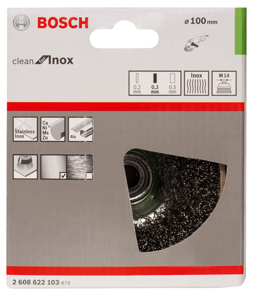 PRO Stainless Steel clean Topfbürste, 100 x 0,3 mm, Gewinde