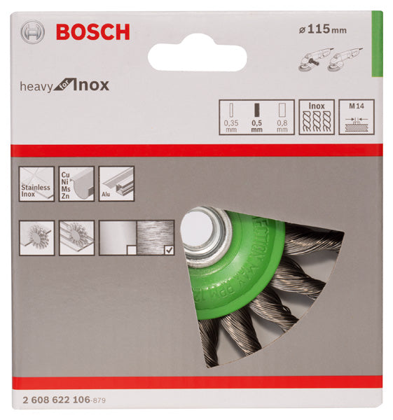 PRO Stainless Steel heavy Scheibenbürste, 115 x 0,5 mm, Gewinde