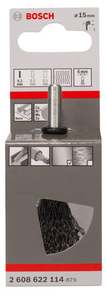 PRO Metal clean Topfbürste, gerader Schaft, 15 x 0,2 mm