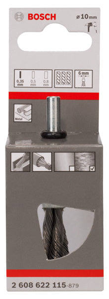PRO Metal heavy Pinselbürste, gerader Schaft, 10 x 0,35 mm