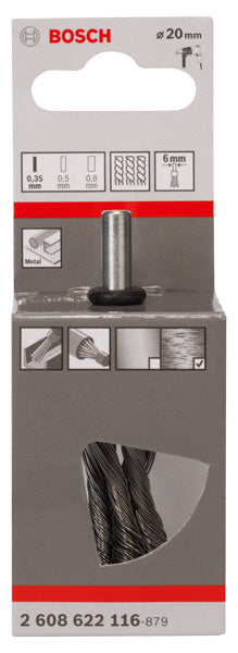 PRO Metal heavy Pinselbürste, gerader Schaft, 19 x 0,35 mm
