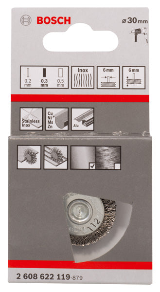 PRO Stainless Steel clean Scheibenbürste, gerader Schaft, 30 x 0.3 mm