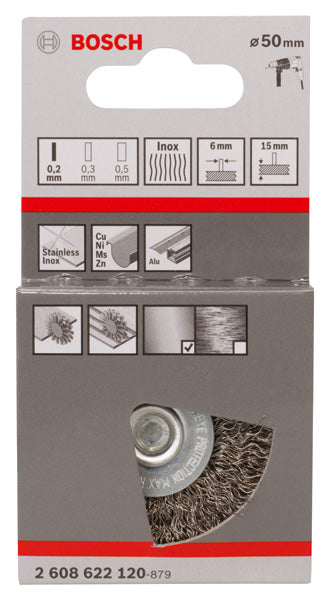 PRO Stainless Steel clean Scheibenbürste, gerader Schaft, 50 x 0,2 mm
