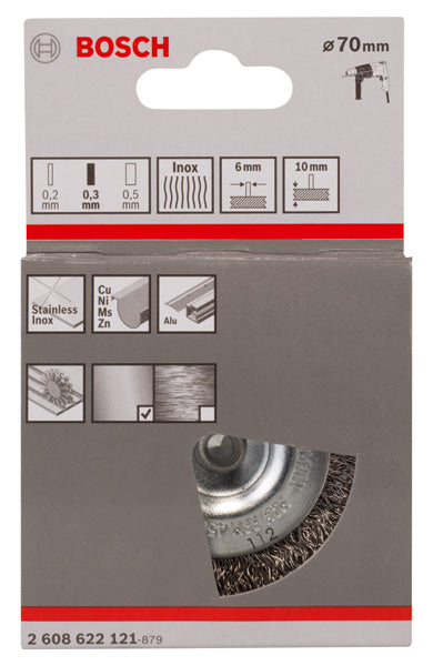 PRO Stainless Steel clean Scheibenbürste, gerader Schaft, 70 x 0,3 mm