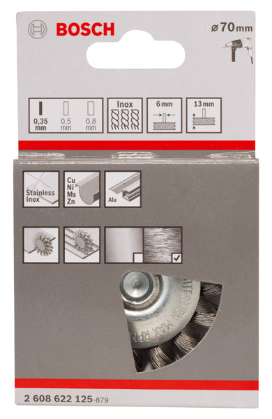PRO Stainless Steel heavy Scheibenbürste, gerader Schaft, 70 x 0,35 mm
