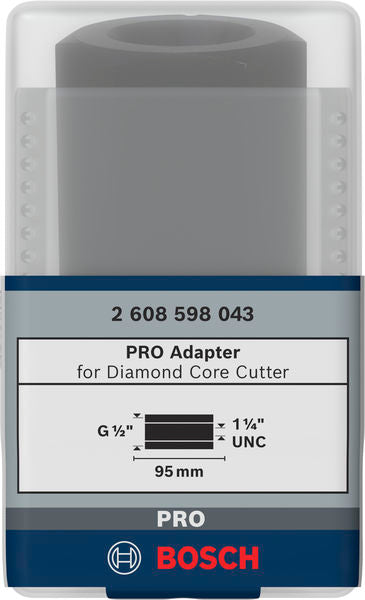 Adapter für Diamantbohrkronen, Maschinenseite1 1/4Zoll UNC, Kronenseite G1/2Zoll