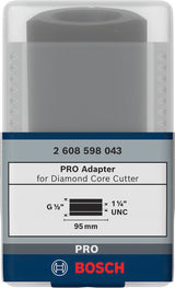 Adapter für Diamantbohrkronen, Maschinenseite1 1/4Zoll UNC, Kronenseite G1/2Zoll