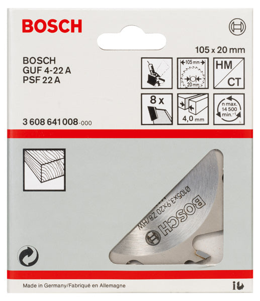 PRO Scheibenfräser, 105 x 20 x 4 mm, 8 Zähne