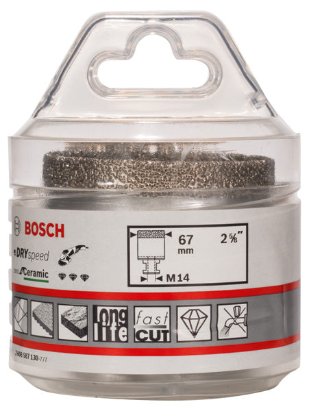 PRO Ceramic dry Trockenbohrkrone, 67 x 35 x 22.23 mm