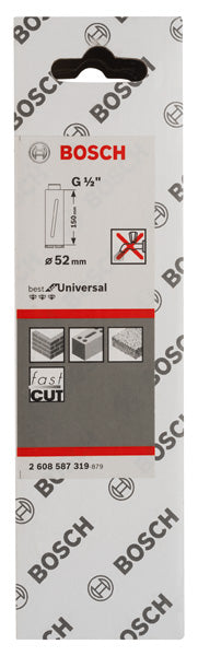 PRO Trockenbohrkrone, 52 x 150 mm, G 1/2 Zoll