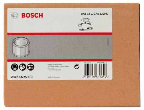 Faltenfilter, Filteroberfläche 3000 cm ², 139 x 185 mm, Zubehör für GAS 15 L