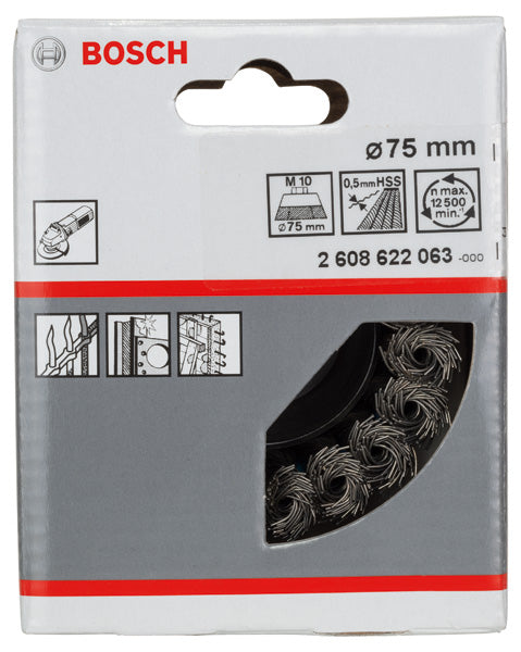 PRO Metal heavy Topfbürste, 75 x 0,5 mm, Gewinde