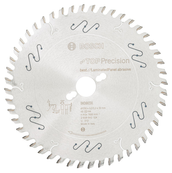 Kreissägeblatt Top Precision Best for Laminated Panel Abrasive 250x30x3,2 mm, 48