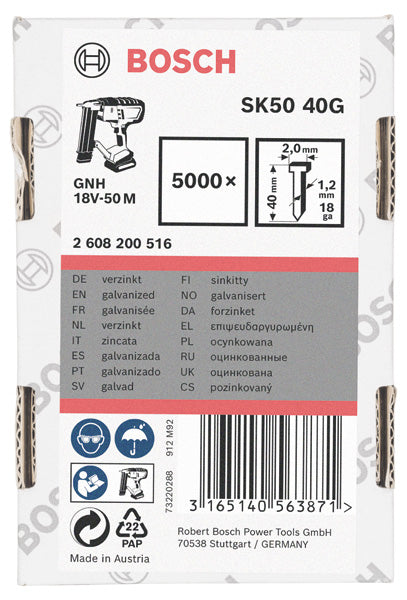 Senkkopf-Stift SK50 40G, 1,2 mm, 40 mm, verzinkt, 5000er-Pack