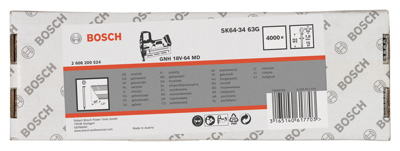 DA Senkkopf-Stift, SK64-34 63G,  1,8mm, 63mm, verzinkt, 4000er-Pack