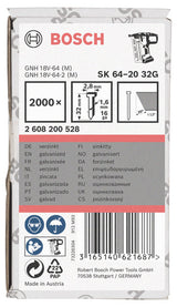 Senkkopf-Stift SK64 20G, 32 mm verzinkt, 2000 Stk.