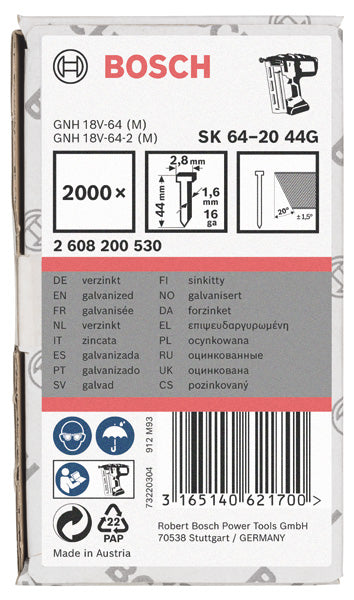 Senkkopf-Stift SK64 20G, 44 mm verzinkt, 2000 Stk.