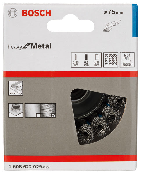 PRO Metal heavy Topfbürste, 75 x 0,5 mm, Gewinde