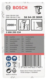 Senkkopf-Stift SK64 20NR, 38 mm Edelstahl, 2000 Stk.