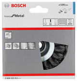 PRO Metal heavy Kegelbürste, 100 x 0,5 mm, Gewinde