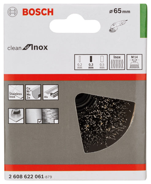 PRO Stainless Steel clean Topfbürste, 65 x 0,3 mm, Gewinde