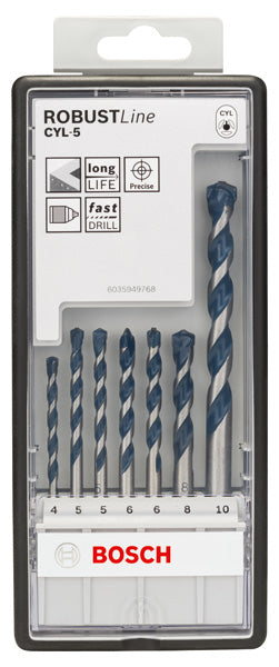 7-tlg. CYL-5 Betonbohrer-Set, Robust Line, 4–10 mm
