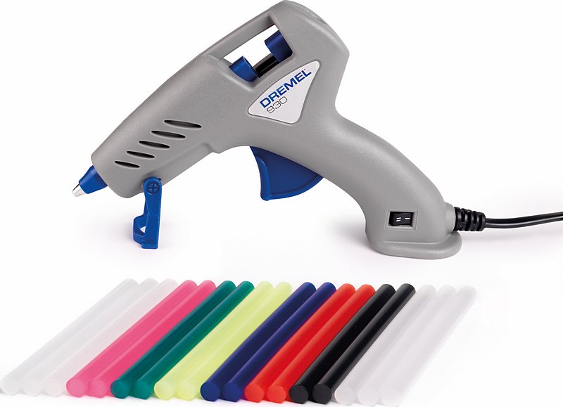 DREMEL® Heißklebepistole 930, 12 Farb-Klebestifte (7 mm), 6 Klebestifte (7 mm)