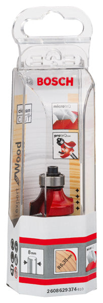 Abrundfräser Expert for Wood, 8 mm, D 25,4 mm, R1 6,35 mm, L 12,7 mm, G 55 mm