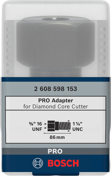 Adapter f.Diamantbohrkronen Maschinenseite5/8Zoll 16UNF,Kronenseite1 1/4Zoll UNC