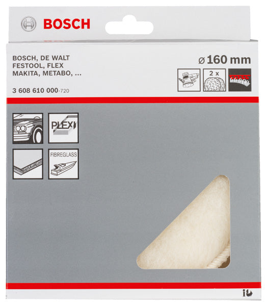 Lammwollhaube für Exzenterschleifer, 160 mm, Klett, 2er-Pack
