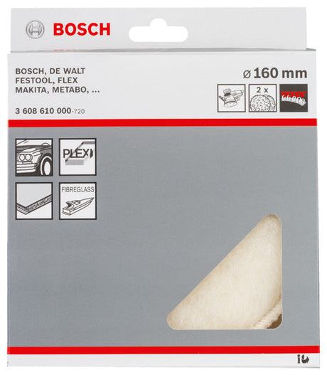 Lammwollhaube für Exzenterschleifer, 160 mm, Klett, 2er-Pack
