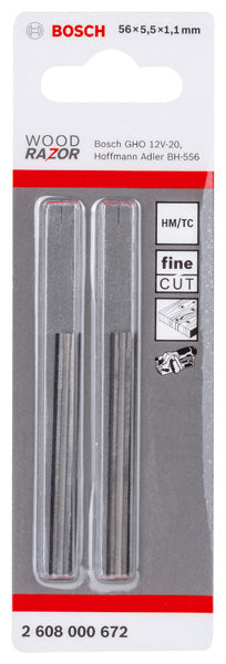 Hobelmesser, 56 mm, gerade, Carbide, 40°,  2 Stk