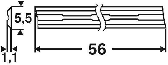 Hobelmesser, 56 mm, gerade, Carbide, 40°,  2 Stk