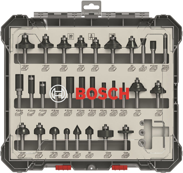 PRO Fräser Set, 8mm Schaft, 30-tlg