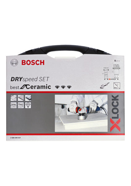 PRO Ceramic dry X-Lock Bohrkronen-Set, 68x33, 51x33, 35x33, 25x33, 20 mm, 5-tlg.