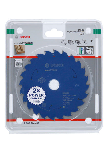 Kreissägeblatt für Akkusägen Expert for Wood, 140 x 1,8/1,3 x 20, 24 Zähne