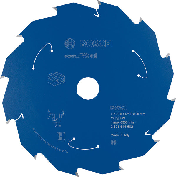 Kreissägeblatt für Akkusägen Expert for Wood, 160 x 1,5/1 x 20, 12 Zähne