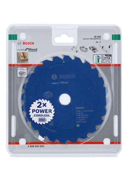 Kreissägeblatt für Akkusägen Expert for Wood, 160 x 1,5/1 x 20, 24 Zähne