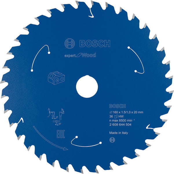 Kreissägeblatt für Akkusägen Expert for Wood, 160 x 1,5/1 x 20, 36 Zähne