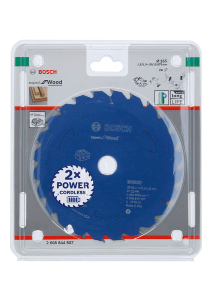 Kreissägeblatt für Akkusägen Expert for Wood, 165 x 1,5/1 x 20, 24 Zähne