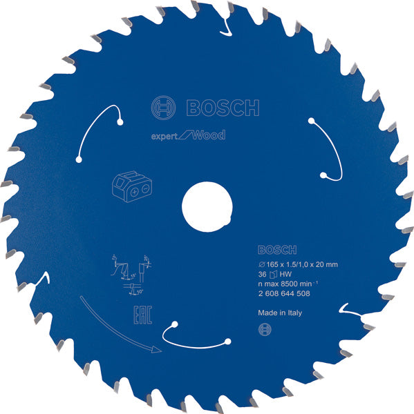 Kreissägeblatt für Akkusägen Expert for Wood, 165 x 1,5/1 x 20, 36 Zähne