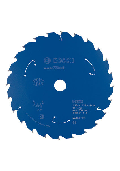 Kreissägeblatt für Akkusägen Expert for Wood, 184 x 1,6/1 x 20, 24 Zähne