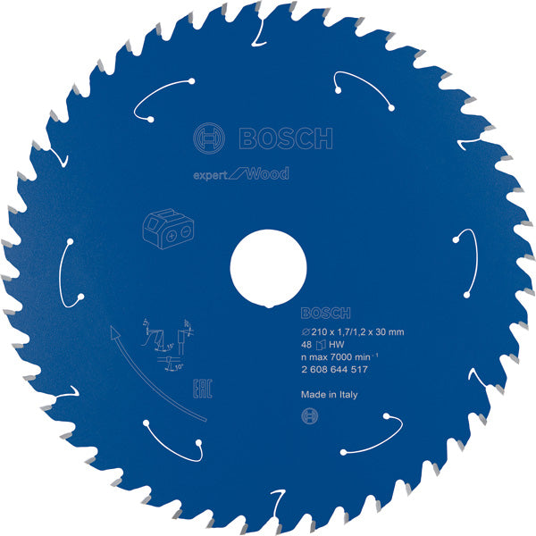 Kreissägeblatt für Akkusägen Expert for Wood, 210 x 1,7/1,2 x 30, 48 Zähne