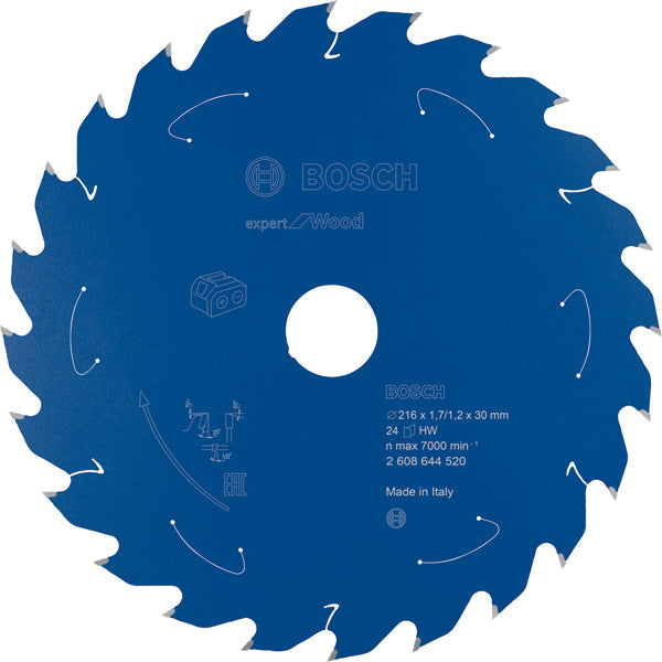 Kreissägeblatt für Akkusägen Expert for Wood, 216 x 1,7/1,2 x 30, 24 Zähne
