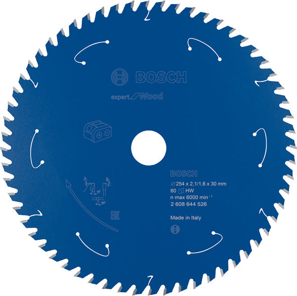 Kreissägeblatt für Akkusägen Expert for Wood, 254 x 2,1/1,6 x 30, 60 Zähne