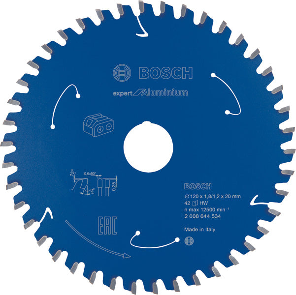 Kreissägeblatt für Akkusägen Expert for Aluminium, 120 x 1,8/1,2 x 20, 42 Zähne