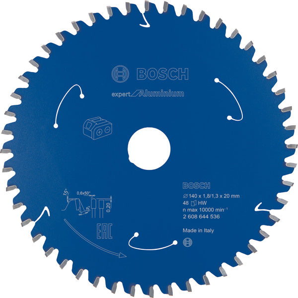 Kreissägeblatt für Akkusägen Expert for Aluminium, 140 x 1,8/1,3 x 20, 48 Zähne